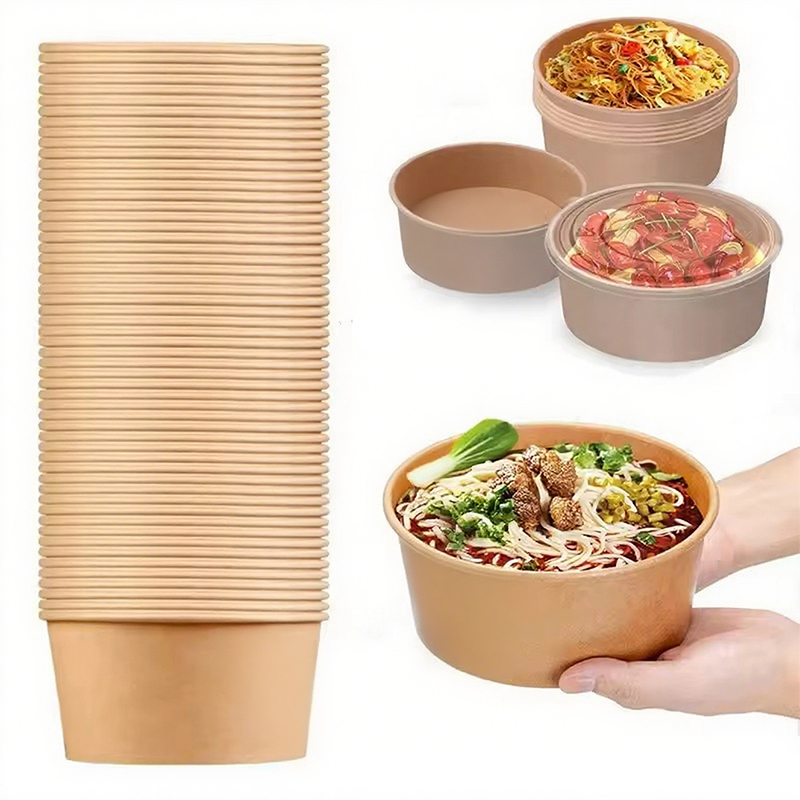 Meal Prep Plan - Papierowe miseczki okrągłe z papieru kraft,