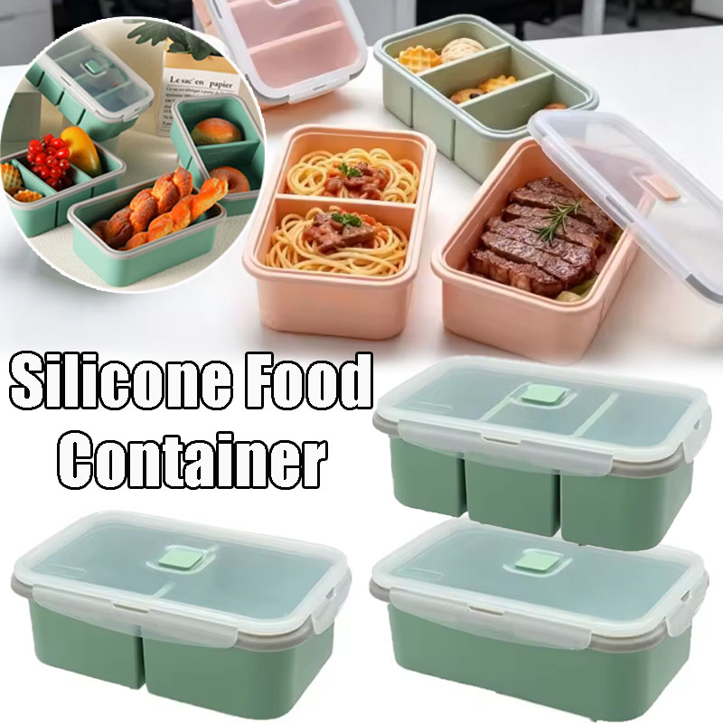 Meal Prep Plan - Silikonowy pojemnik bento do mikrofalówki, duży,