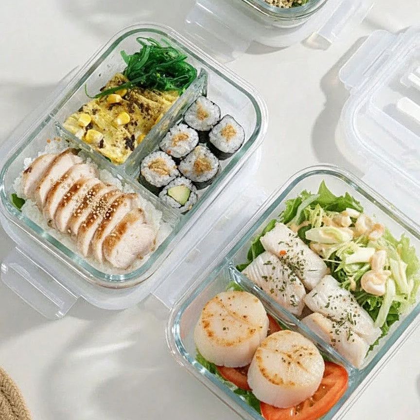 Meal Prep Plan - Szklany pojemnik do przechowywania żywności z
